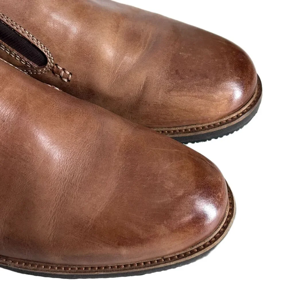 Tommy Bahama Eaton Loafers Mens 9 Brown Leather Shoes Slip On Stretch Preppy